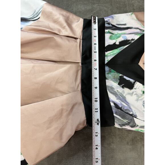 Milly Strapless Colorblock Floral Fit & Flare Dress XXS Cocktail - Picture 8 of 10